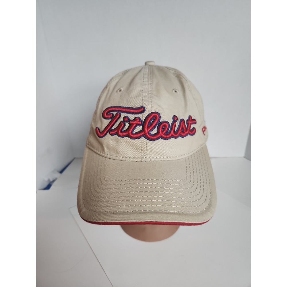 Men's Titleist USA Tan, Blue & Red Adjustable Golf Hat Cap
